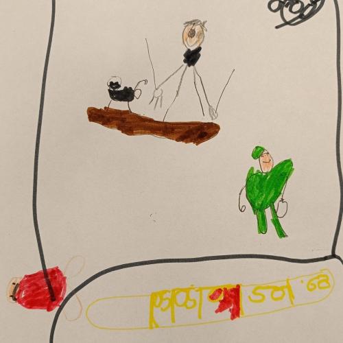 gezeichnetes Bild: bunte Männchen