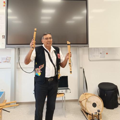 Musiker mit Flöten