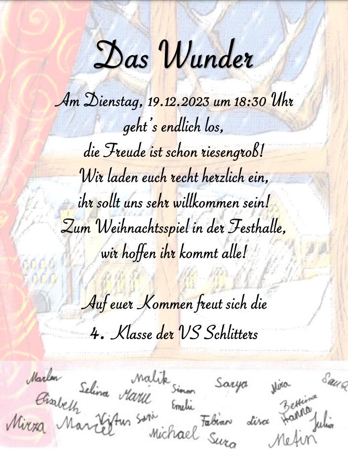 Weihnachtsspiel 2023 Einladung